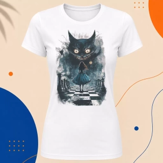 Dámské tričko - Kočka, co tu možná není – The Cat That Might Not Be